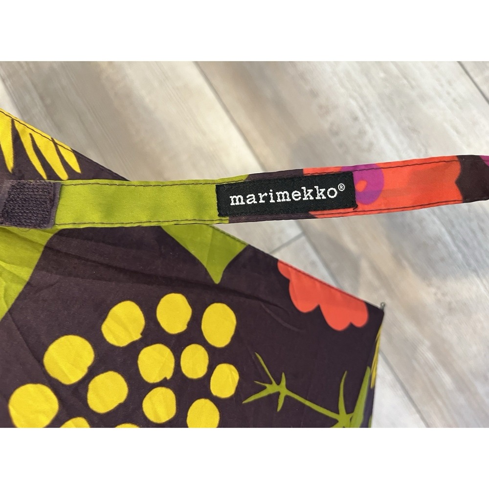 Umbrella Marimekko Kukkatori by Maija Isola Floral Green Pink Yellow Orange - Picture 2 of 16